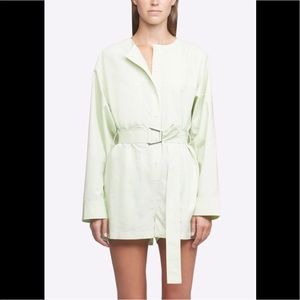 3.1 Phillip Lim Long Sleeve Belted Romper in Light Lime Green Size 8